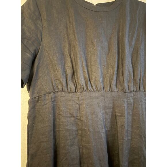 DISSH Short Sleeve Black Linen Maxi Dress Sz. 14 - Picture 2 of 5